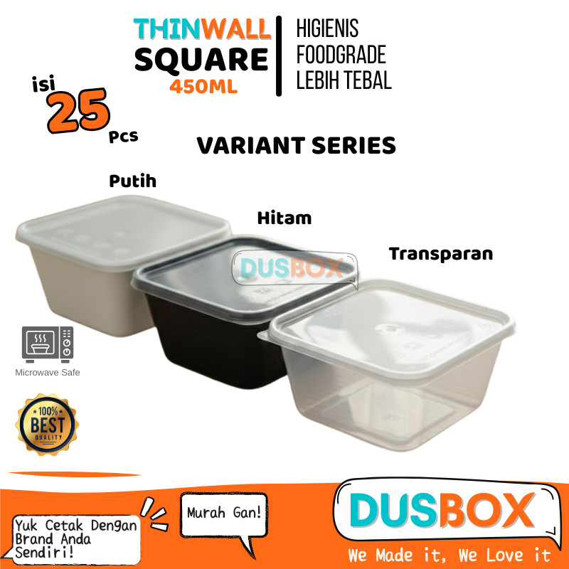 กล่อง Thinwall 450ml / Thinwall 450ml / Thinwall Square 450ml / กล่องข้าวพลาสติก - ซีรีส์ตัวแปร