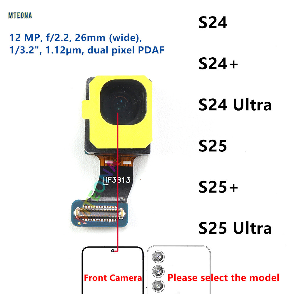 กล้องแฟกต์ด้านหน้าสําหรับ Samsung Galaxy S24 S25 Plus Ultra S24+ S25+ SM-S938B S931B S936B S928 S926