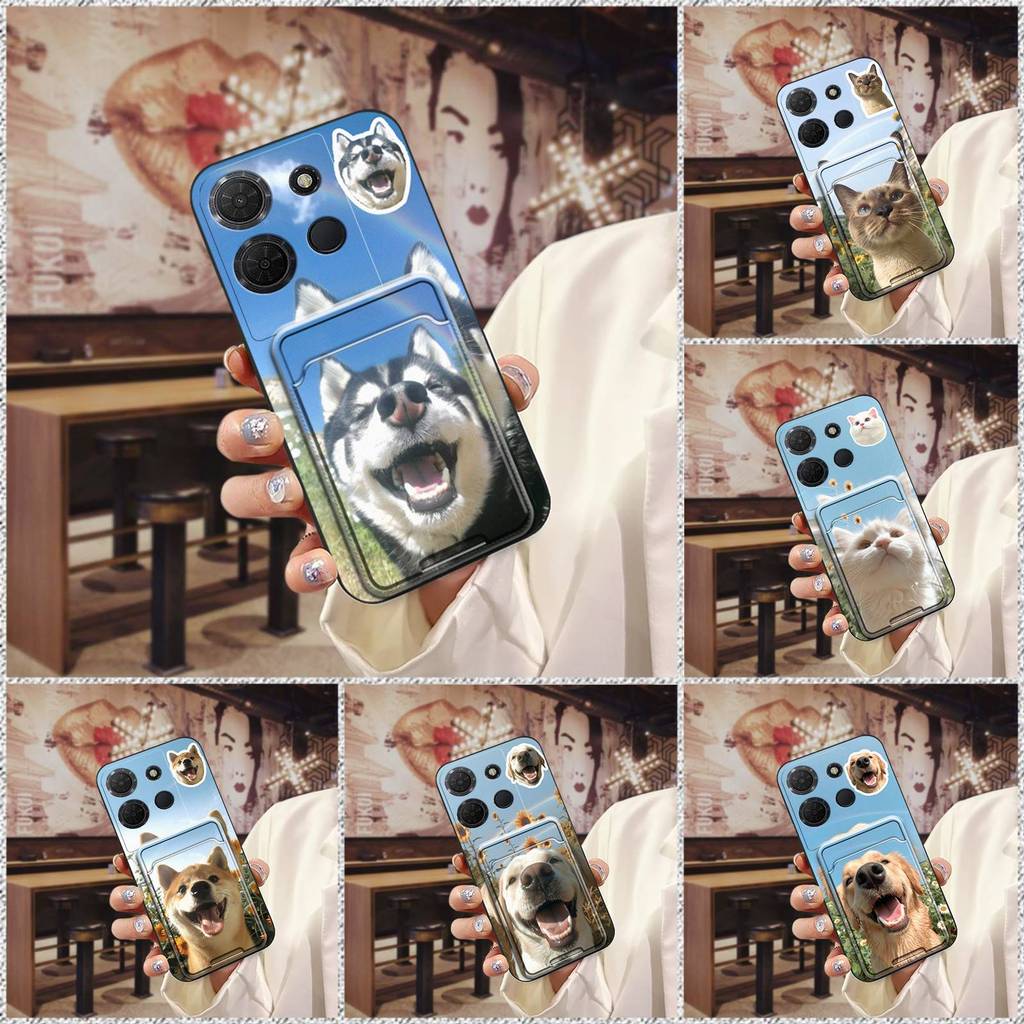 Cat Selfie TCL 503/T442M/T442A/T442J เคสโทรศัพท์ป้องกันฝุ่นช่องใส่การ์ดคู่รวมทุกอย่างขอบผู้ถือบัตรสน