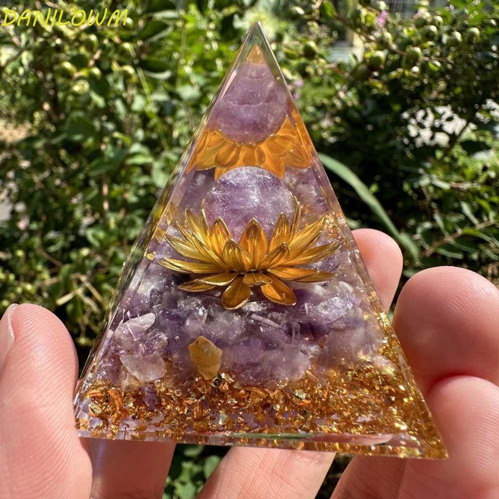 DANILOWM Evil Eye เครื่องประดับ, Fortune Lucky Energy Orgone พีระมิดตุ๊กตา,ของขวัญวันเกิดเรซิ่น Drop กาวคริสตัลหิน Evil Eye Pyramid Home Office