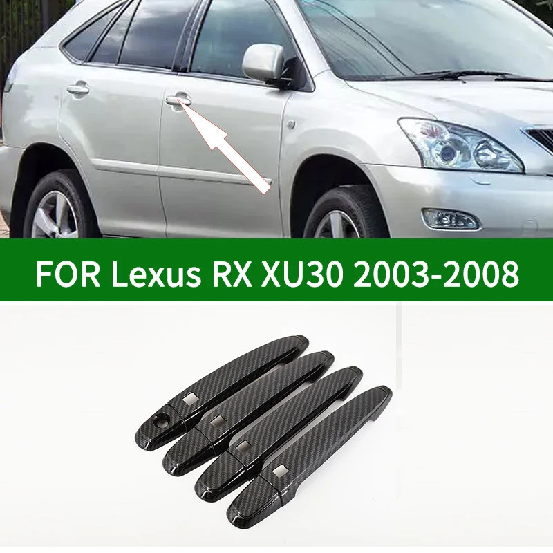Carbon Fiber pattern Exterior Door Handle Cover Overlay For Lexus RX330 350 400h XU30 2003-2008 2004