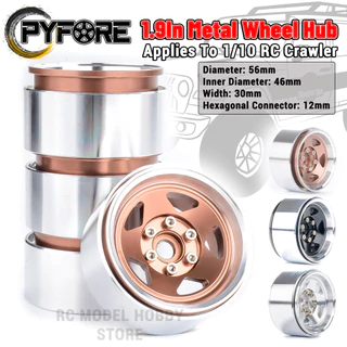 PYFORE 1.9In ปีนเขาล้อ Hub 4PCS ยาง 56X30 มม.12 มม.ขั้วต่อหกเหลี่ยมสําหรับ 1/10 1/8 RC รุ่นรถ Crawler อุปกรณ์เสริม
