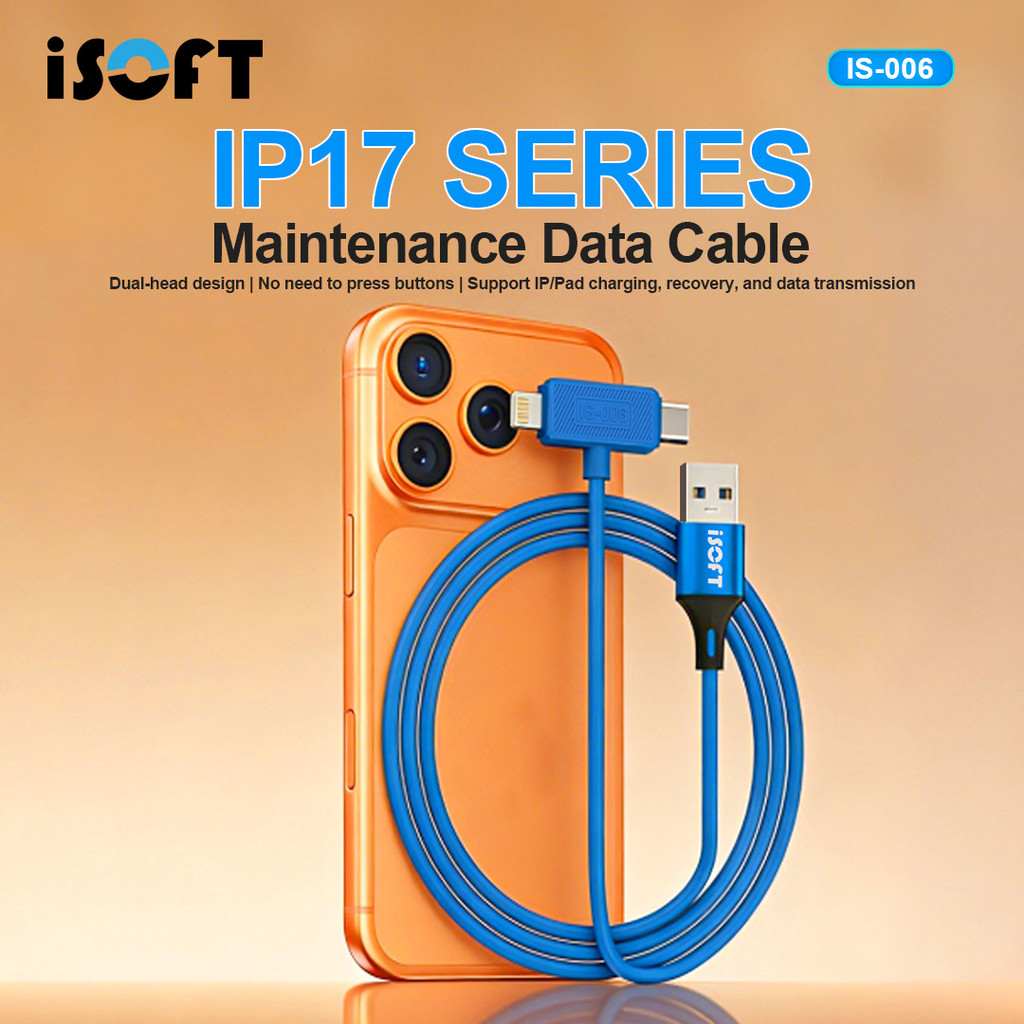 ISSOFT IS-006 V2.0 สายเคเบิลการกู้คืนข้อมูลอินเทอร์เฟซคู่สําหรับ iPhone กระพริบและส่ง Quick Startup DFU ซ่อมหน้าจอสีม่วง