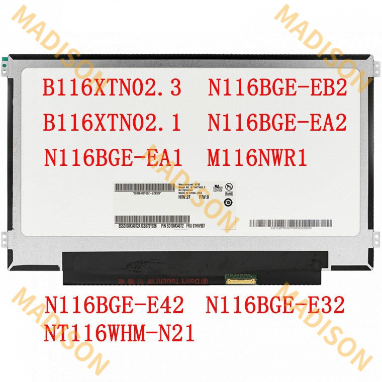 11.6 นิ้ว 1366*768 b116xtn02.3 b116xtn02.1 N116BGE-EA1/E32/E42 N116BGE-EB2 N11 NT116WHM-N11 แล็ปท็อป