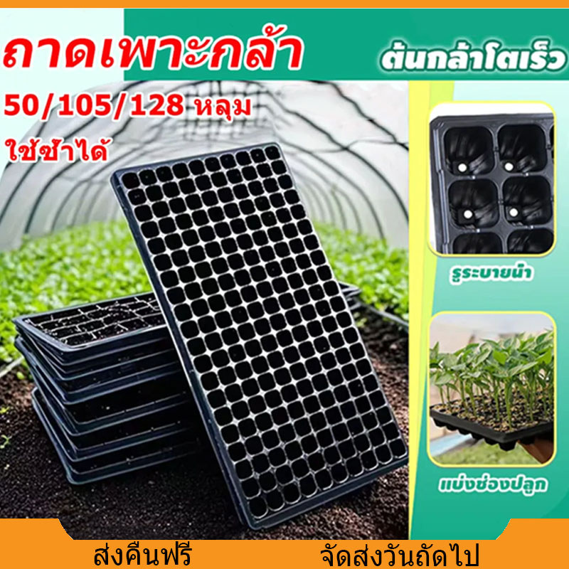 ถาดเพาะกล้า ถาดเพาะชำ เพาะเมล็ด วัสดุ PPE ความหนา 0.8 mm ถาดเพาะไฮโดร ถาดเพาะเมล็ด 50,105,128 หลุม