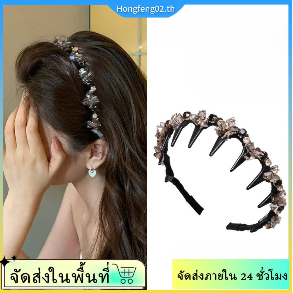 (จัดส่งในพื้นที่) ที่คาดผมคริสตัลสไตล์เกาหลีสำหรับผู้หญิง ออกแบบสวยงามหรูหรา มีระบบป้องกันผมหลุดลื่น