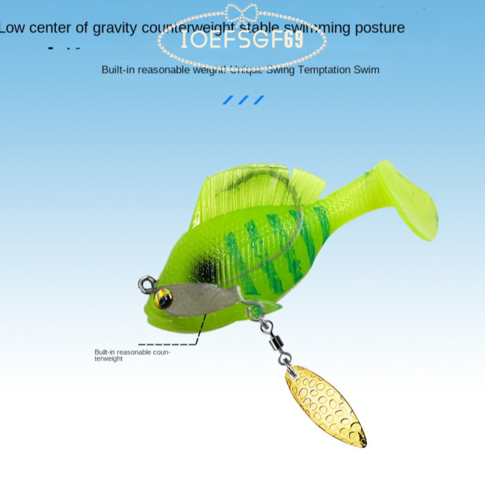 SwimBit Dark Sleeper เหยื่อนุ่มสำหรับตกปลา Pike, Trout และ Minnow พร้อมตะขอตะกั่ว