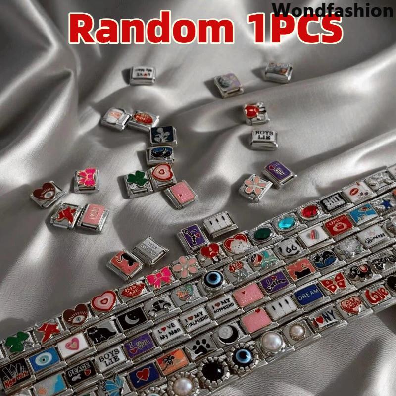 สร้อยข้อมือcharm สแตนเลสสไตล์อิตาเลียน ขนาด9มม. เหมาะสำหรับDIYและตกแต่งแบบเรโทร