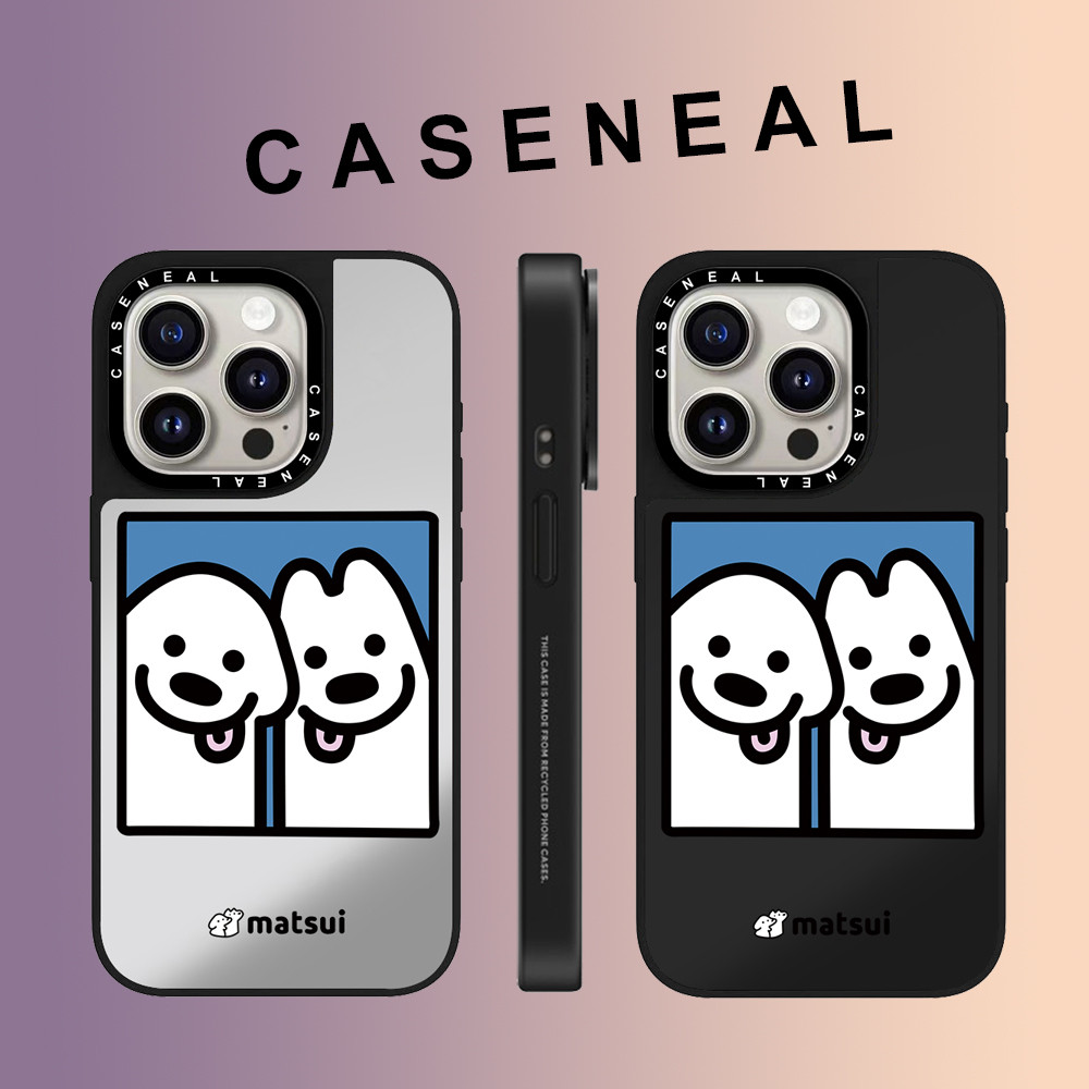 CASENEAL กรอบรูปสุนัขน่ารักกระจกหน้าโปร่งใสเคสโทรศัพท์สําหรับ iPhone 17 Pro Max 16 ProMax 15Pro 14 Plus 13 12 11 โทรศัพท์กันกระแทกขอบนุ่มฮาร์ดป้องกันกรณี