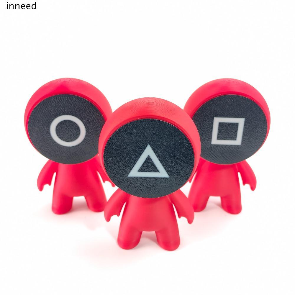 INNEED ตุ๊กตาเกม Squid Game 5 นิ้ว Red Man ของเล่นพิมพ์ 3D ของขวัญสะสม