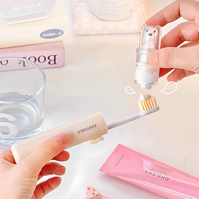 แปรงสีฟันพกพาสะดวก เหมาะสำหรับการเดินทาง บรรจุแยกชิ้น พร้อมชุดขนแปรงนุ่มแบบพับได้ - รูปที่ 4