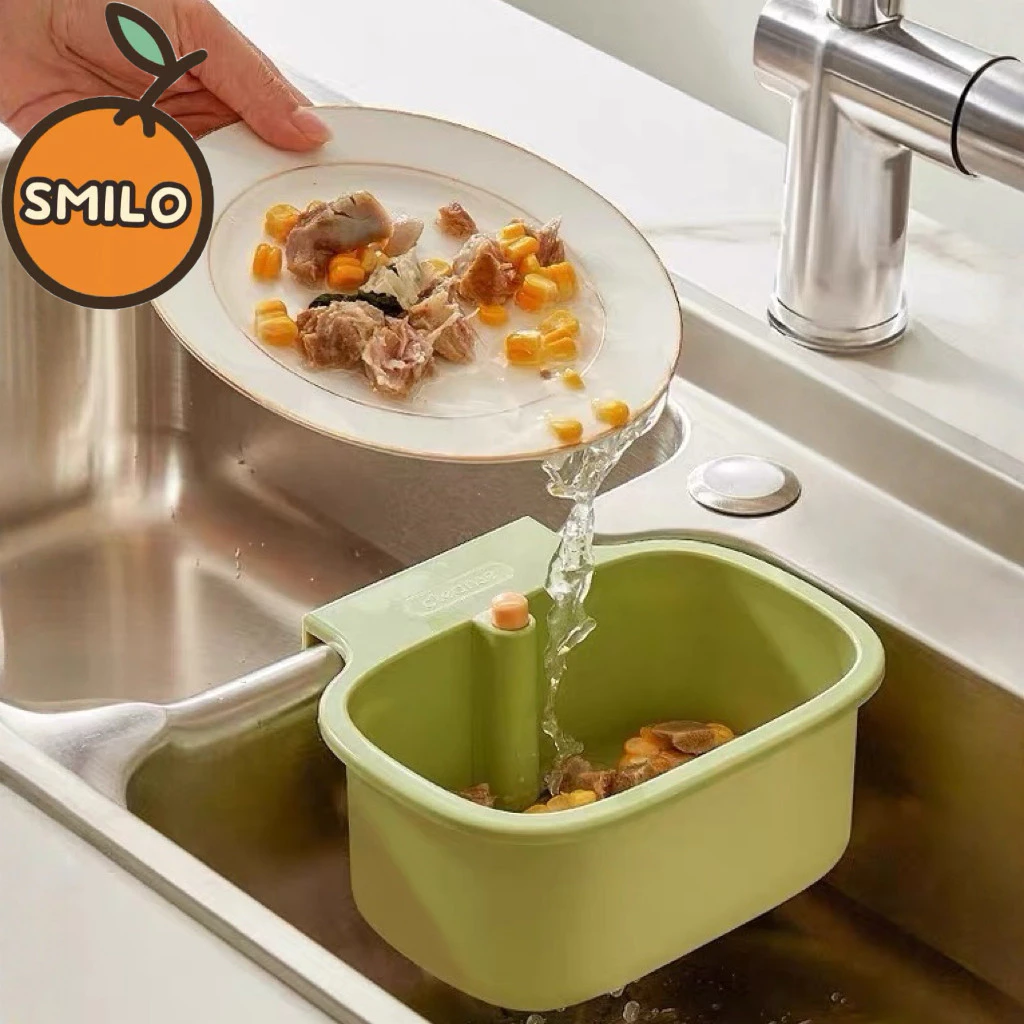 SMILO กันมือเปื้อน ที่กรอง ที่ล้างผัก ตะกร้ากรองเศษอาหาร ตาข่ายรั่วละเอียด สำหรับอ่างล้างจาน