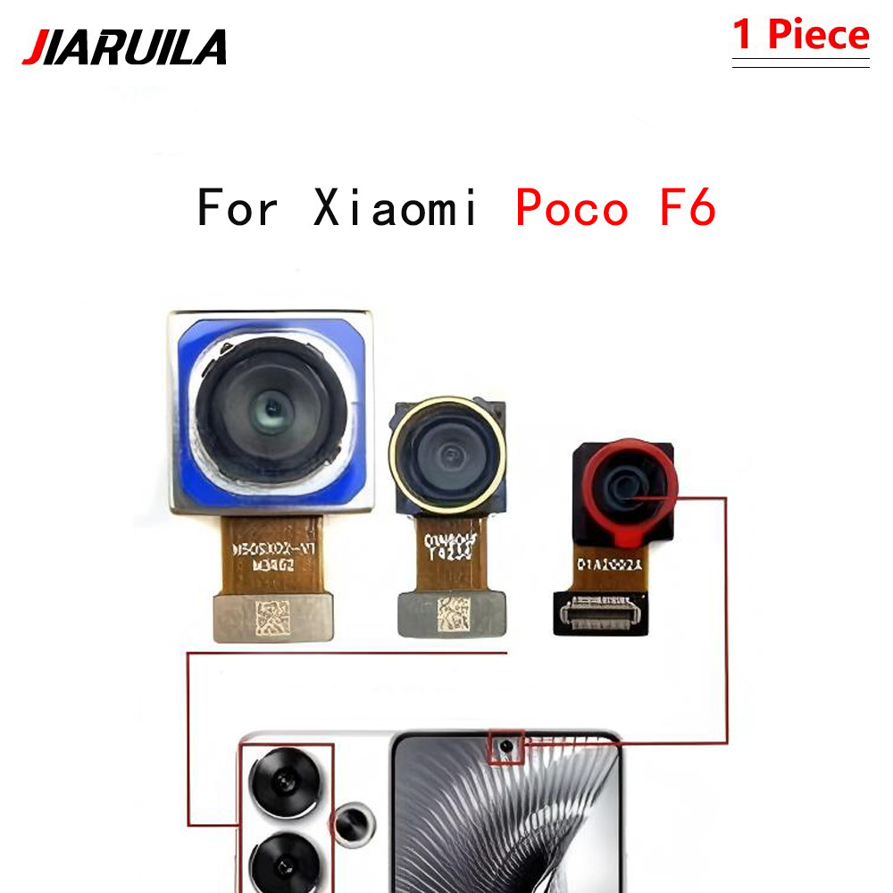 สําหรับ Xiaomi Poco F6 ด้านหน้า Selfie Facing กล้องด้านหลังโมดูลกล้องด้านหลัง Flex Cable