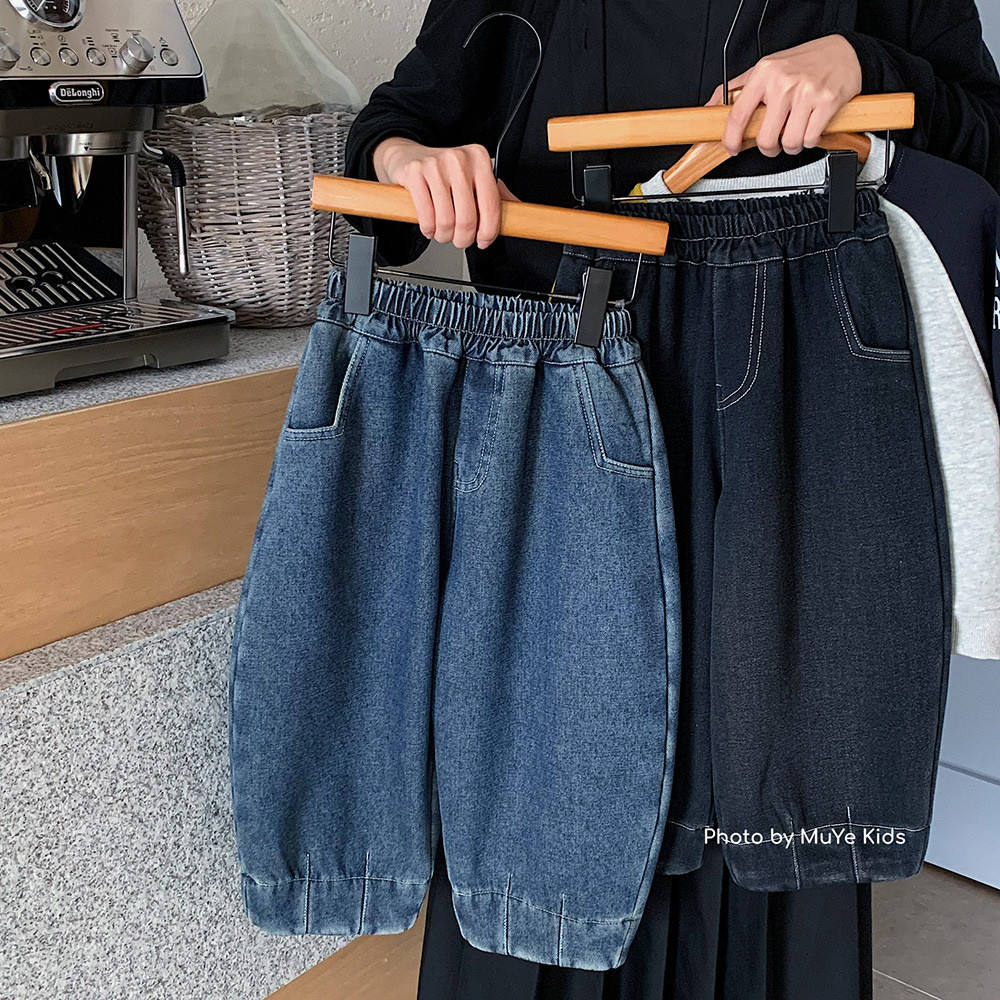 กางเกงยีนส์เด็กขนแกะสำหรับหน้าหนาว จาก Huzhou ออกแบบมาเพื่อความอบอุ่นและสวมใส่ง่าย