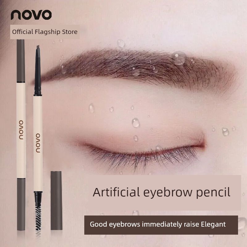เขียนคิ้ว ดินสอเขียนคิ้วกันน้ำ NOVO (แต่งหน้า) NOVO ดินสอเขียนคิ้วสองหัวกันน้ํา กันเหงื่อ ไม่เป็นครา