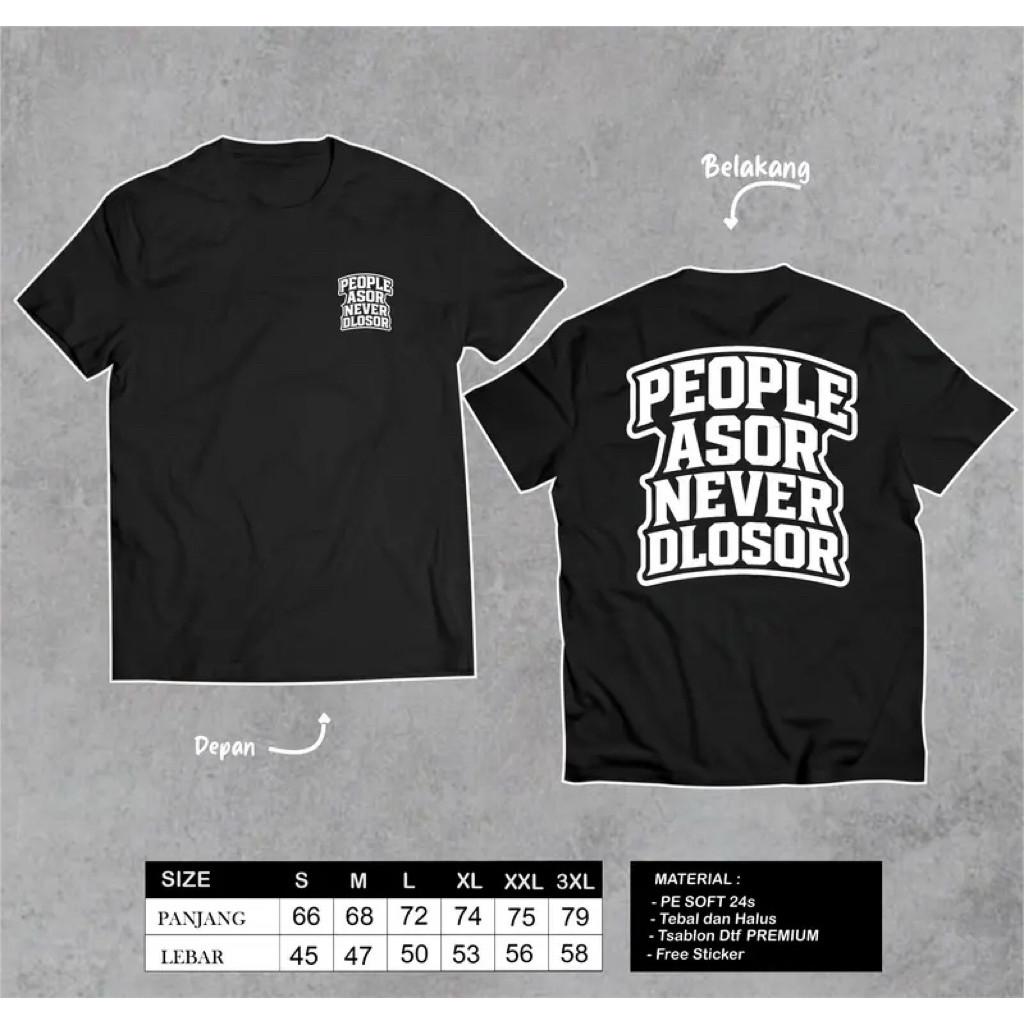 2026Fashion 2026COTTON People Asor Ndlosor V2 Premium เสื้อยืด 24s Combed ผ้าฝ้ายเสื้อยืด/ |   Unise