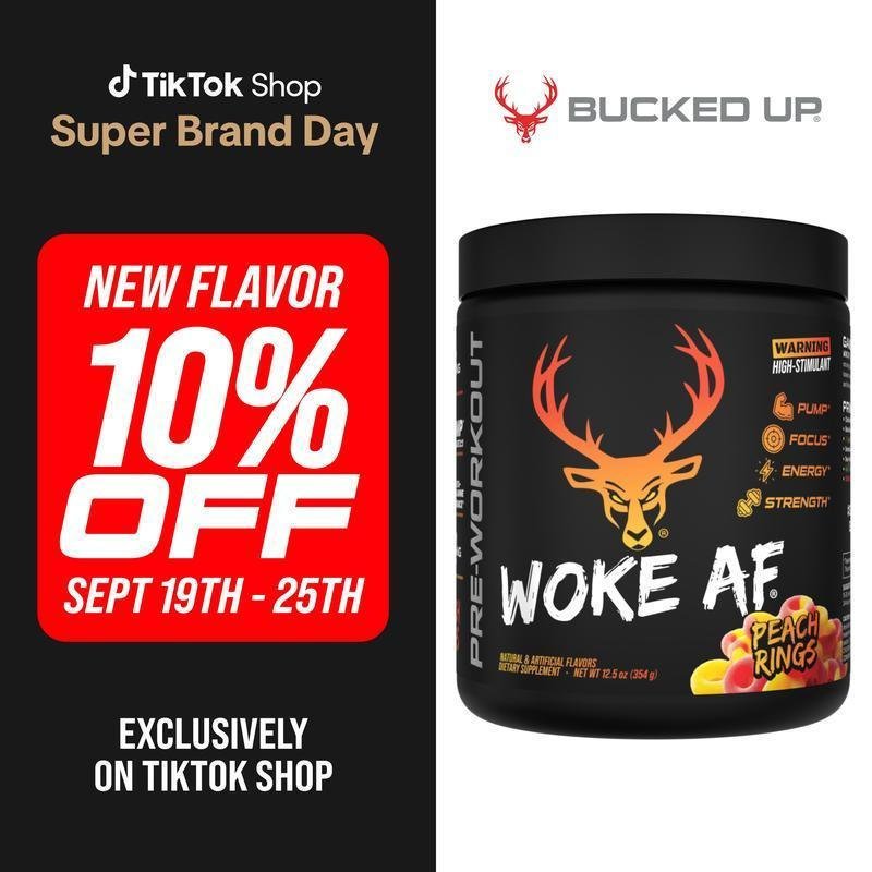 Bucked Up WOKE AF อาหารเสริมเตรียมฟิตเนส [30 เสิร์ฟ] อาหารเสริมดูแลสุขภาพ
