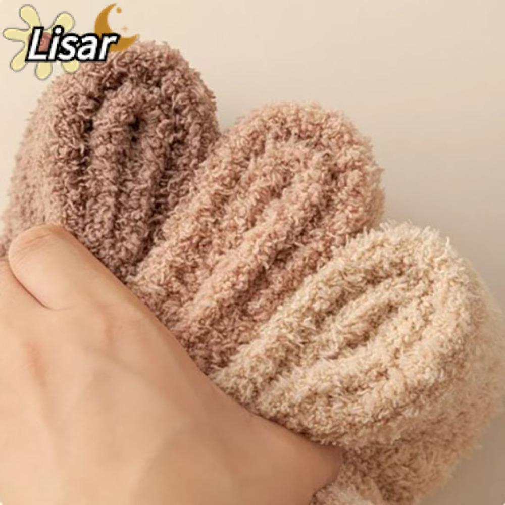 LISAR Warm Fuzzy Five Toe.sock_ หนาและนุ่มเหมือนแวร์เวลต์สีcoral สำหรับพักผ่อนและการนอน