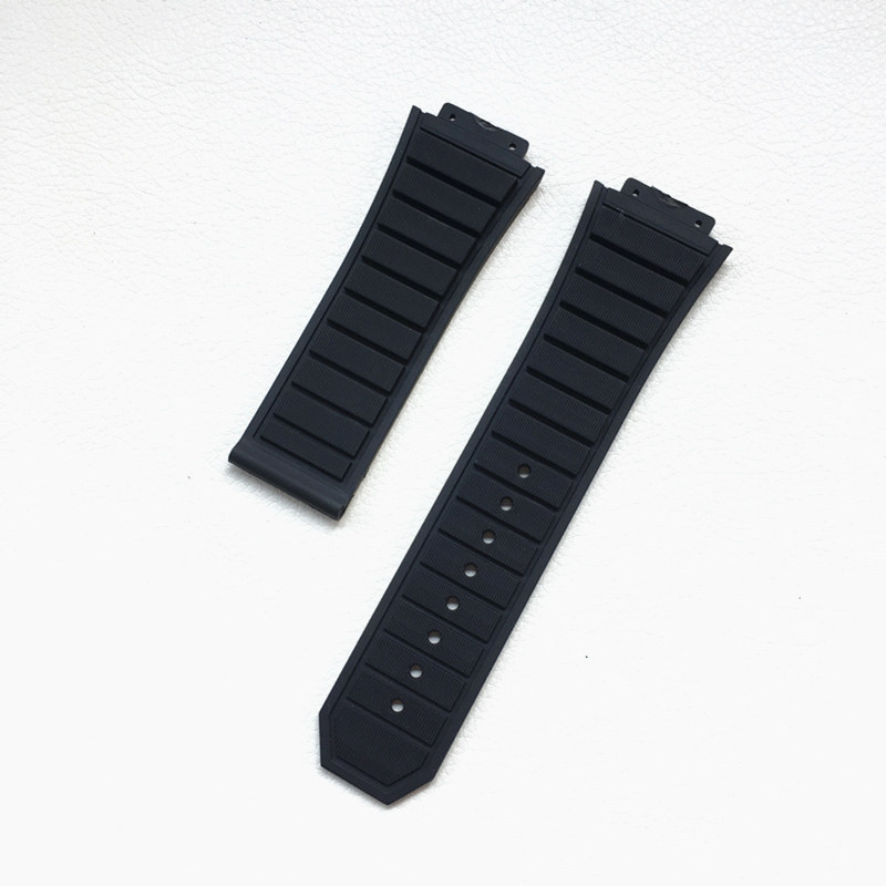Men's Rubber Watch Strap Accessories Substitute hublot King Hengbao Hublot Watch Strap PU19*29mm Bla