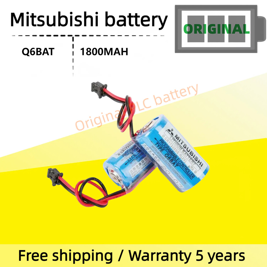ต้นฉบับ Mitsubishi Q6BAT CR17335SE-R แบตเตอรี่ลิเธียม 3V PLC อุปกรณ์ระบบควบคุมตัวเลข Q series แหล่งจ