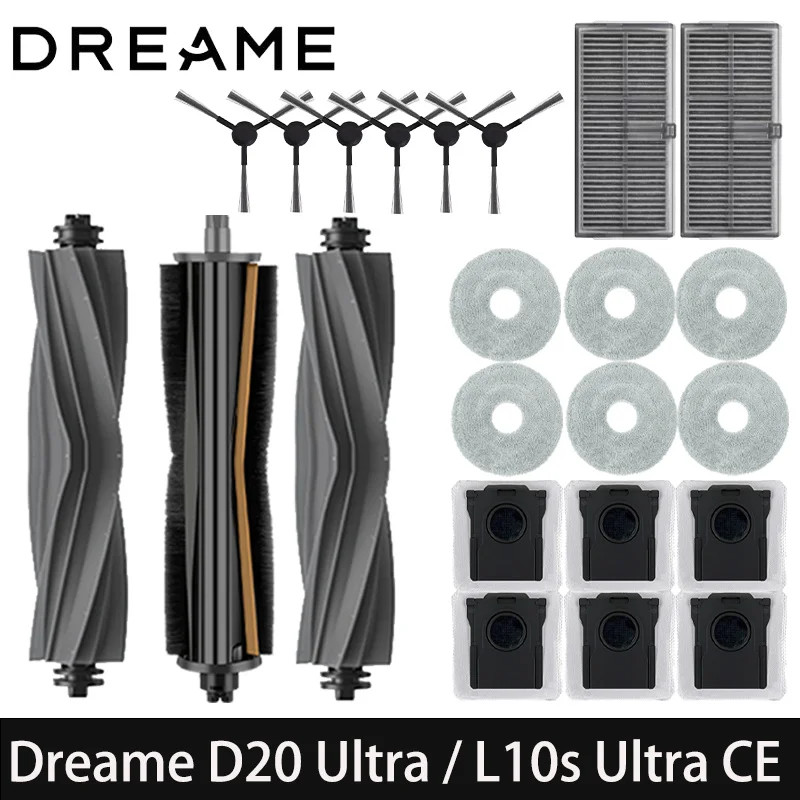 สําหรับ Dreame D20 Ultra / L10s Ultra CE/L40 Ultra AE หุ่นยนต์เครื่องดูดฝุ่นแปรง Mop ผ้ากรองอะไหล่