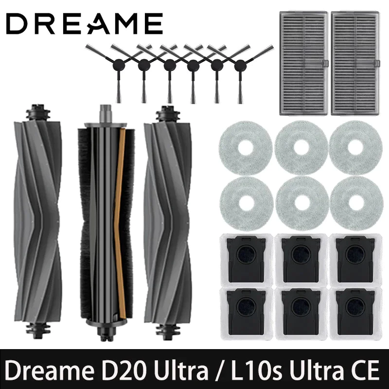 สําหรับ Dreame D20 Ultra / L10s Ultra CE/L40 Ultra AE หุ่นยนต์เครื่องดูดฝุ่นแปรง Mop ผ้ากรองอะไหล่
