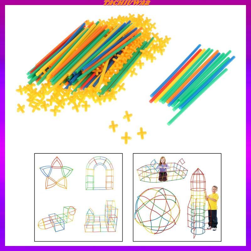 [Tachiuwa2] Interlocking Straw Constructor Fort Building ของเล่นพัฒนาเด็กของขวัญ