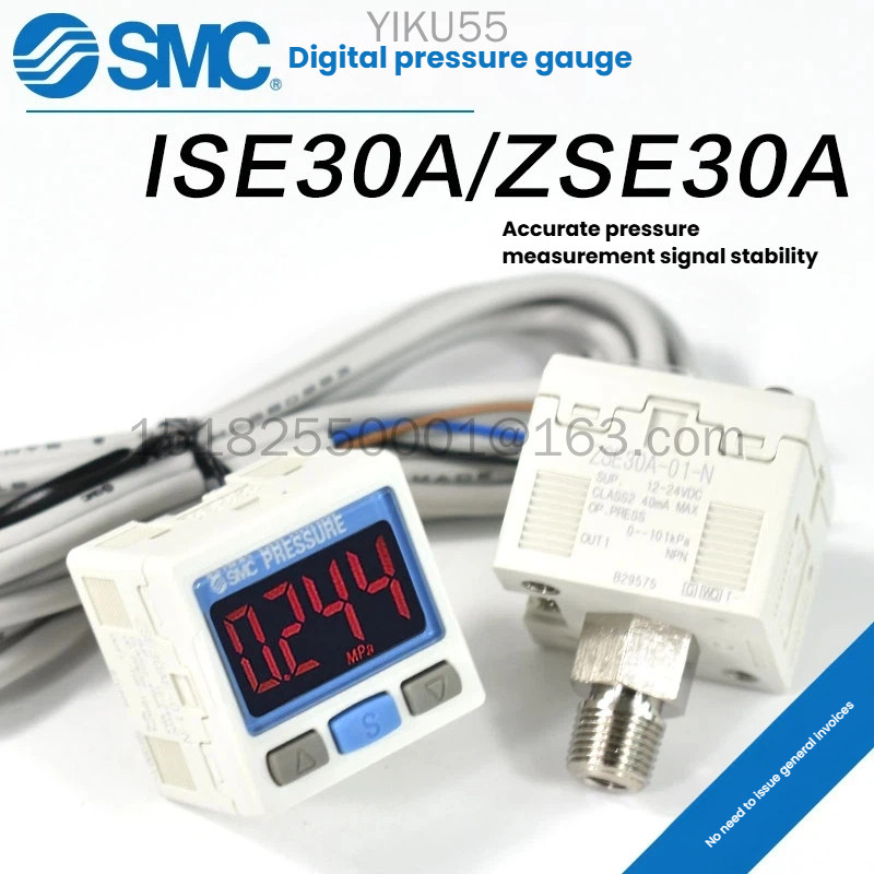 สวิตช์แสดงผล ดิจิตอล SMC ISE30A-01-NL ตารางแรงดันลบสูญญากาศ ZSE30AF-01-N/P/C/D-ML. Mla8 ZSE30AF-01-N