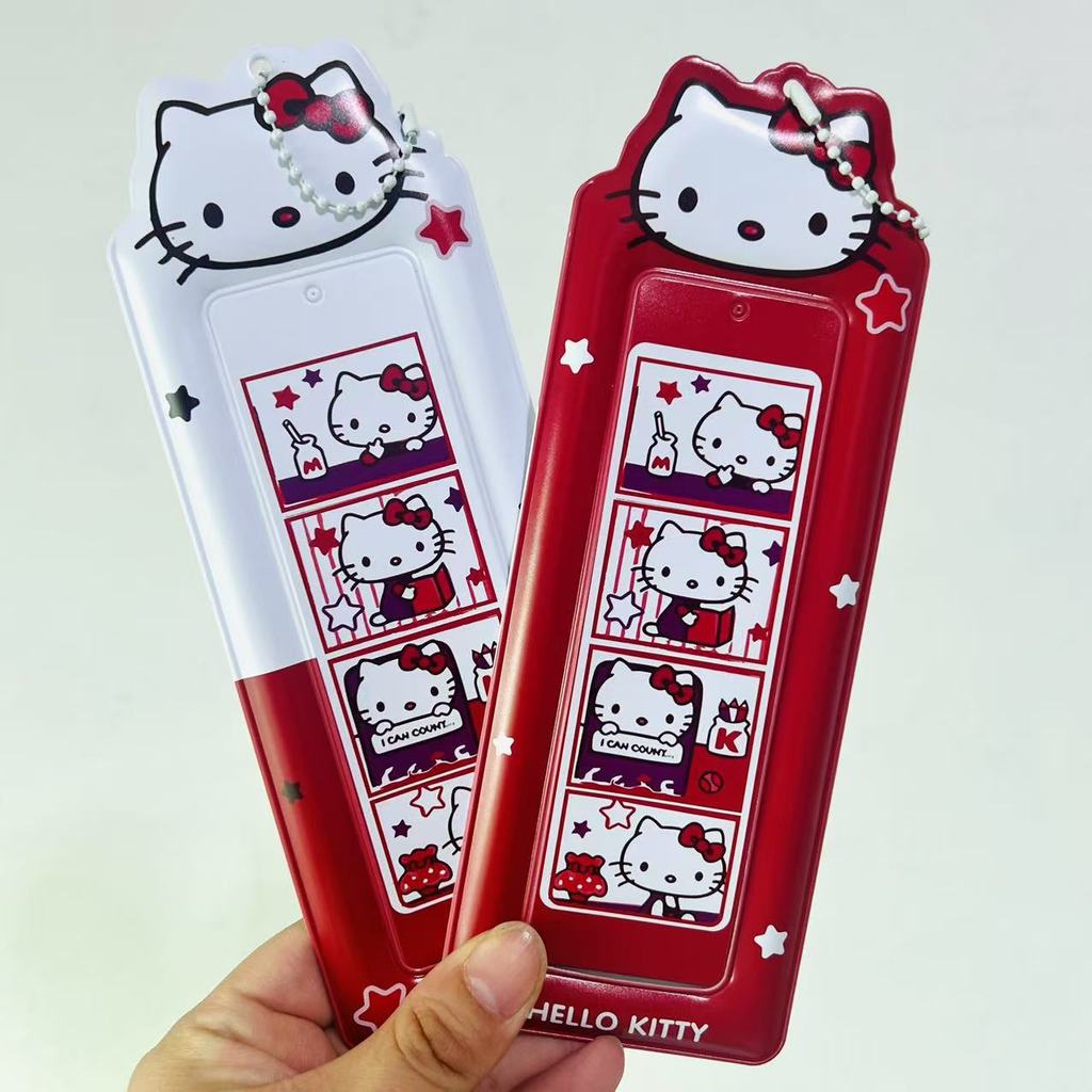 การ์ตูน Sanrio Hello Kitty Four Cut PVC Card Holder Idol Bookmarks Card Pouch Photo Holder Campus Card Organizer Bag พวงกุญแจ