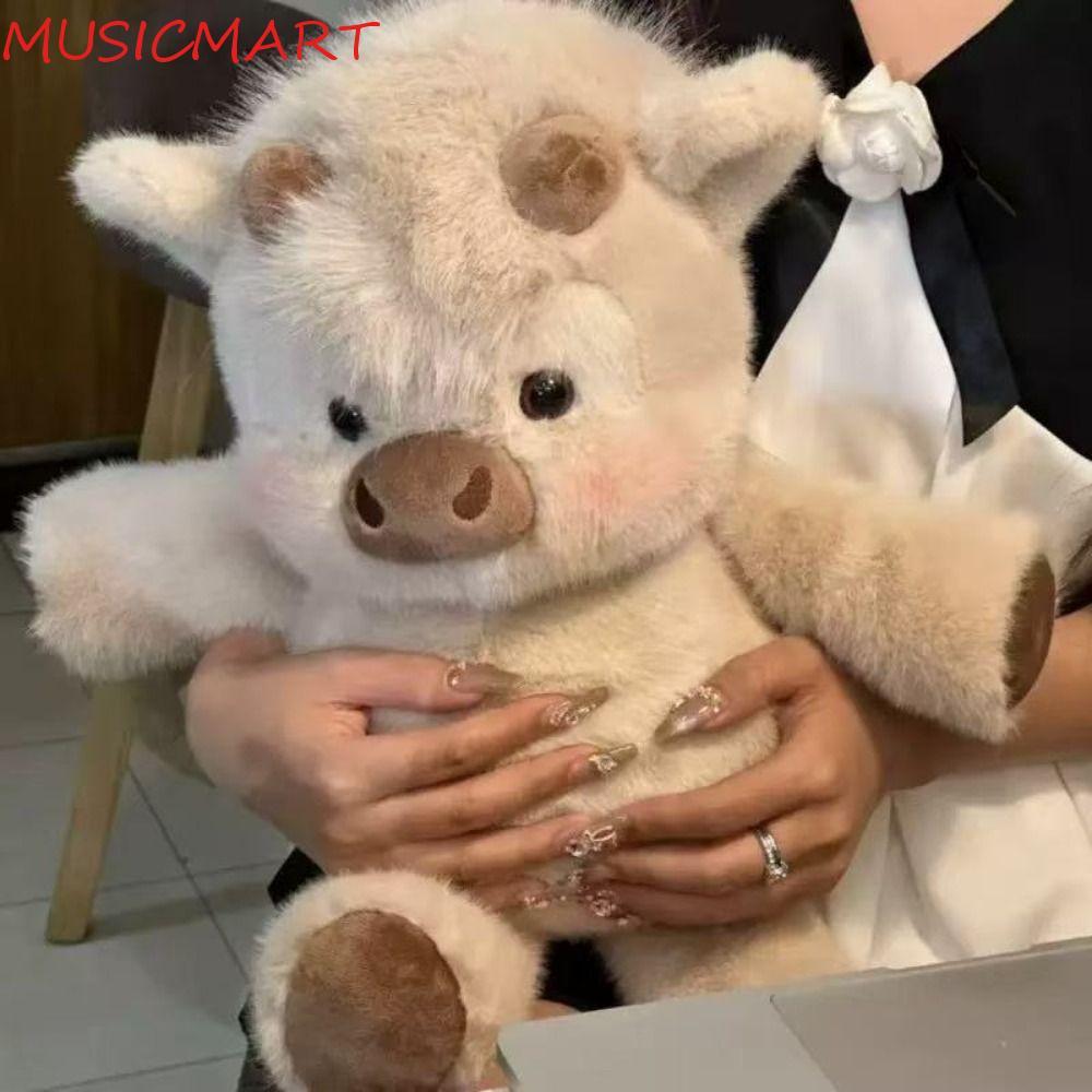 MUSICMART วัวสก็อต ตุ๊กตาสัตว์ หมู หมอนสัตว์ นุ่ม Plushie Texture ของเล่นตุ๊กตาน่ารัก ตกแต่งบ้าน