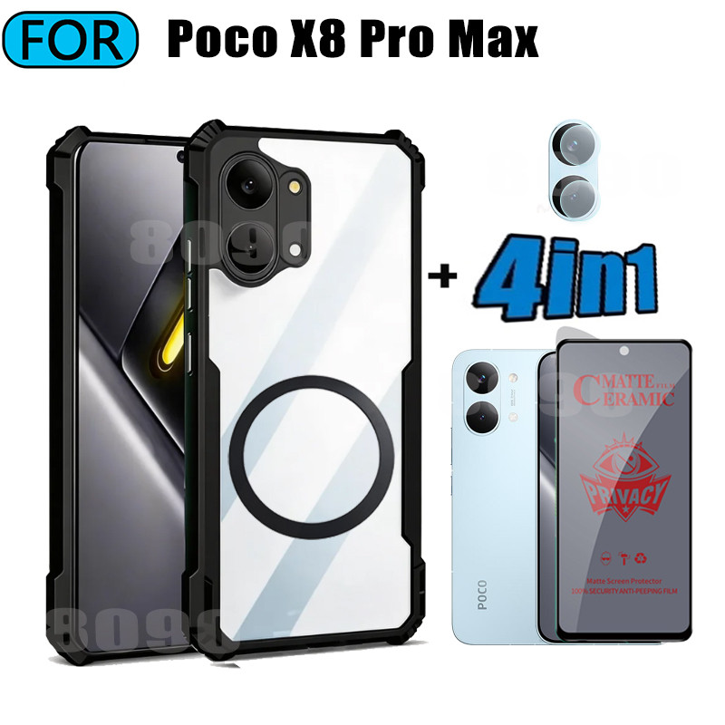 สําหรับ Poco X8 Pro Max เคสโทรศัพท์กันกระแทก Poco X8 Pro C61 C71 C85 ปลอกแม่เหล็กสติกเกอร์ชาร์จไร้สา