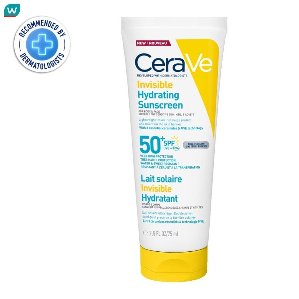 Cerave เซราวี อินวิซิเบิ้ล ไฮเดรติ้ง ซันสกรีน SPF50+ PA++++ 177 มล.
