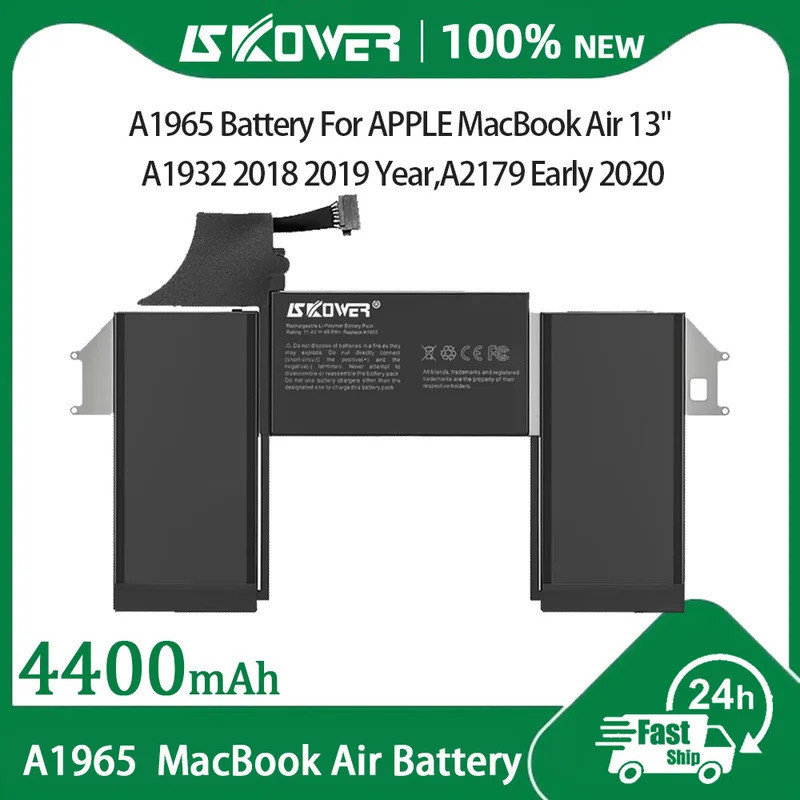 แบตเตอรี่ SKOWER A1965 สำหรับ APPLE MacBook Air 13 นิ้ว A1932 2018 2019 A2179 ต้นปี 2020
