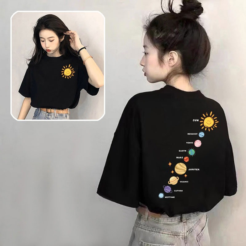 COD สีขาวขนาดใหญ่แขนสั้นเสื้อยืดผู้หญิงฤดูร้อนหลวมผ้าฝ้าย Casual Slimmer ดู ins สไตล์ All-Match ราคา ถูกที่สุด ดีลบีเคเค