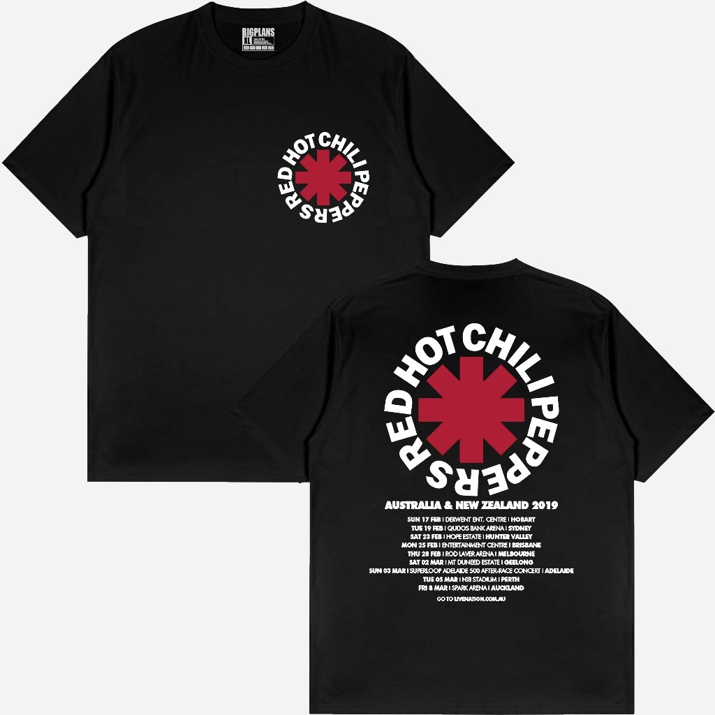 RED HOT CHILI PEPPERS BAND T-SHIRT - AUSTRALIA และใหม่ ZEALEND / MUSIC DISTRO เสื้อยืดสําหรับผู้ชายแ