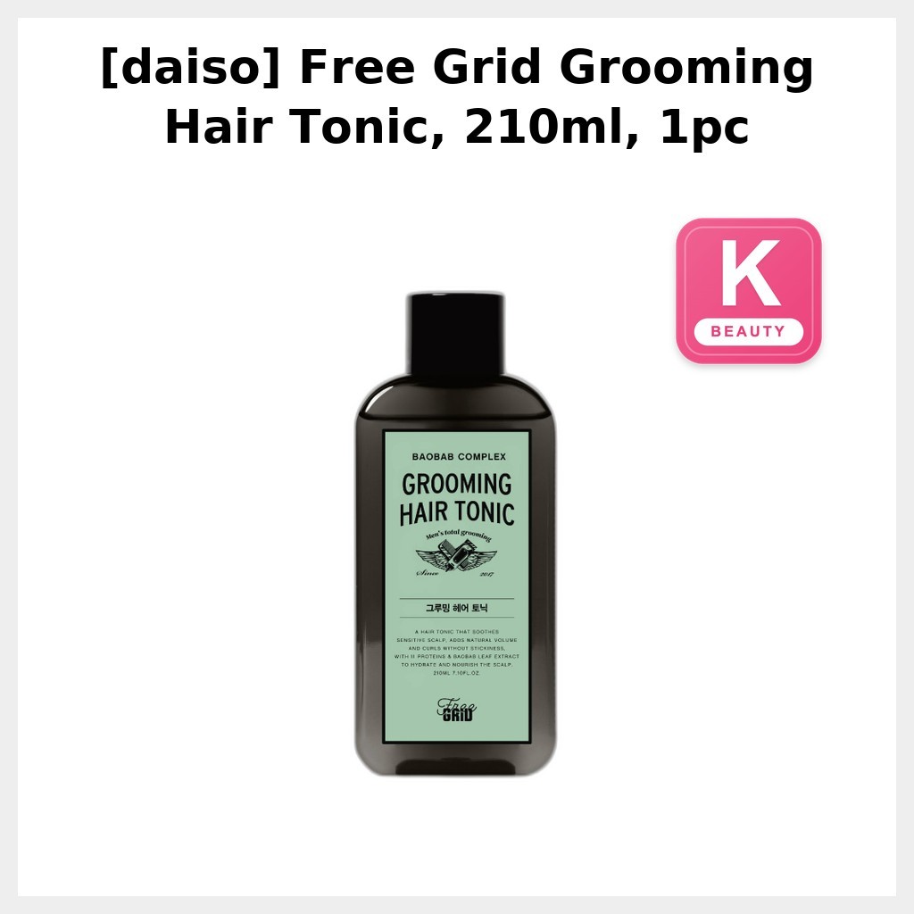 [daiso] Free Grid Grooming Hair Tonic, 210ml, 1pc / Korean Hair Tonic / Natural Volume / ของแท้ 100%