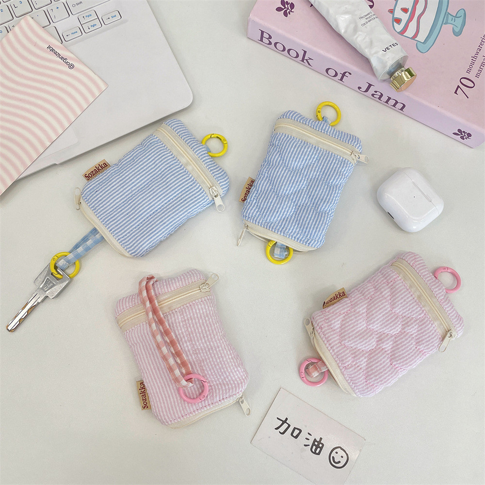 ซิปกุญแจมินิ พร้อมกระเป๋าใส่เหรียญ/ลิปสติก สไตล์ซองจดหมาย มัลติฟังก์ชั่น สำหรับแขวนหัวเข็มขัด