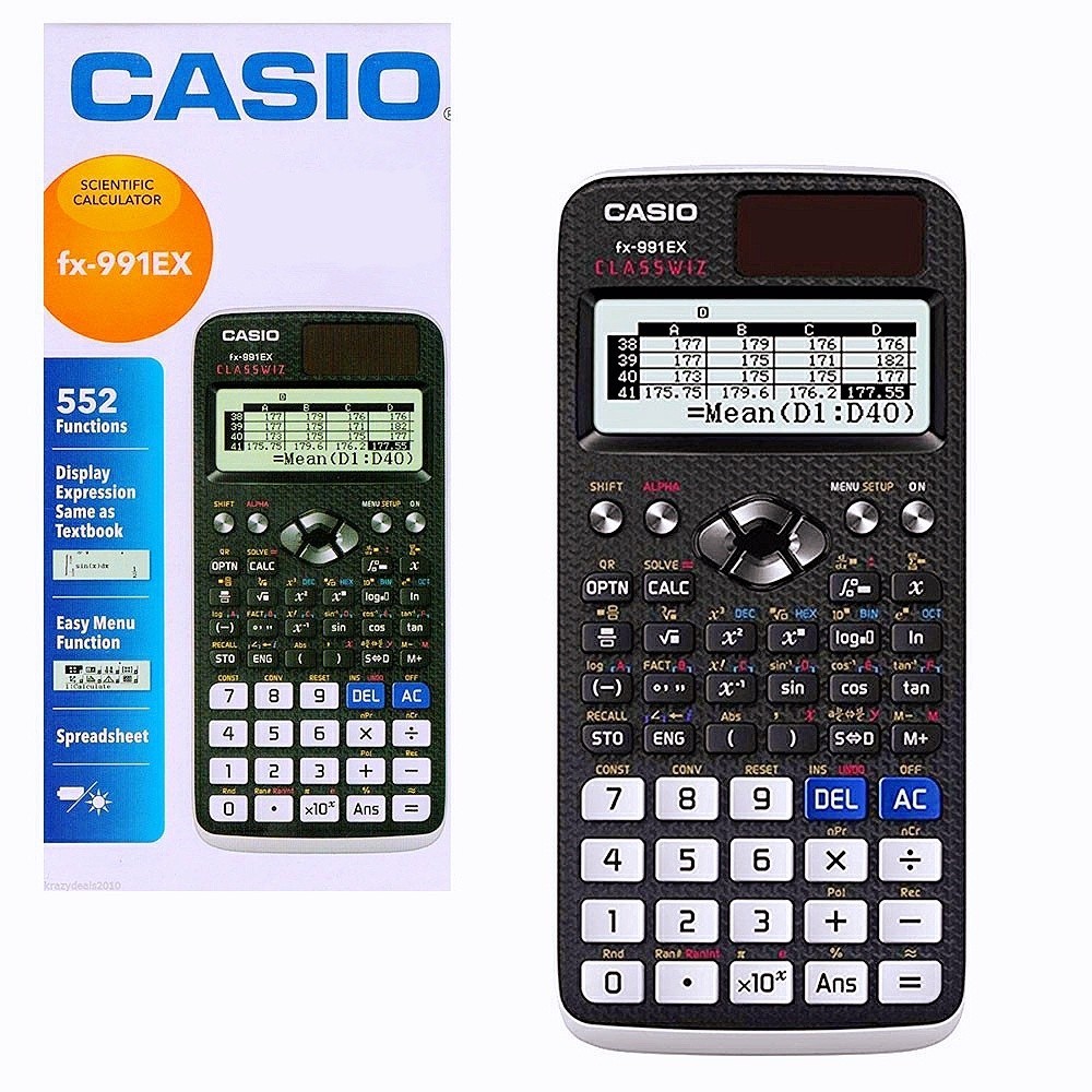 เครื่องคิดเลขวิทยาศาสตร์ Casio Classwiz FX-991EX สําหรับใช้ในการสอบโรงเรียนมัธยมและวิทยาลัย