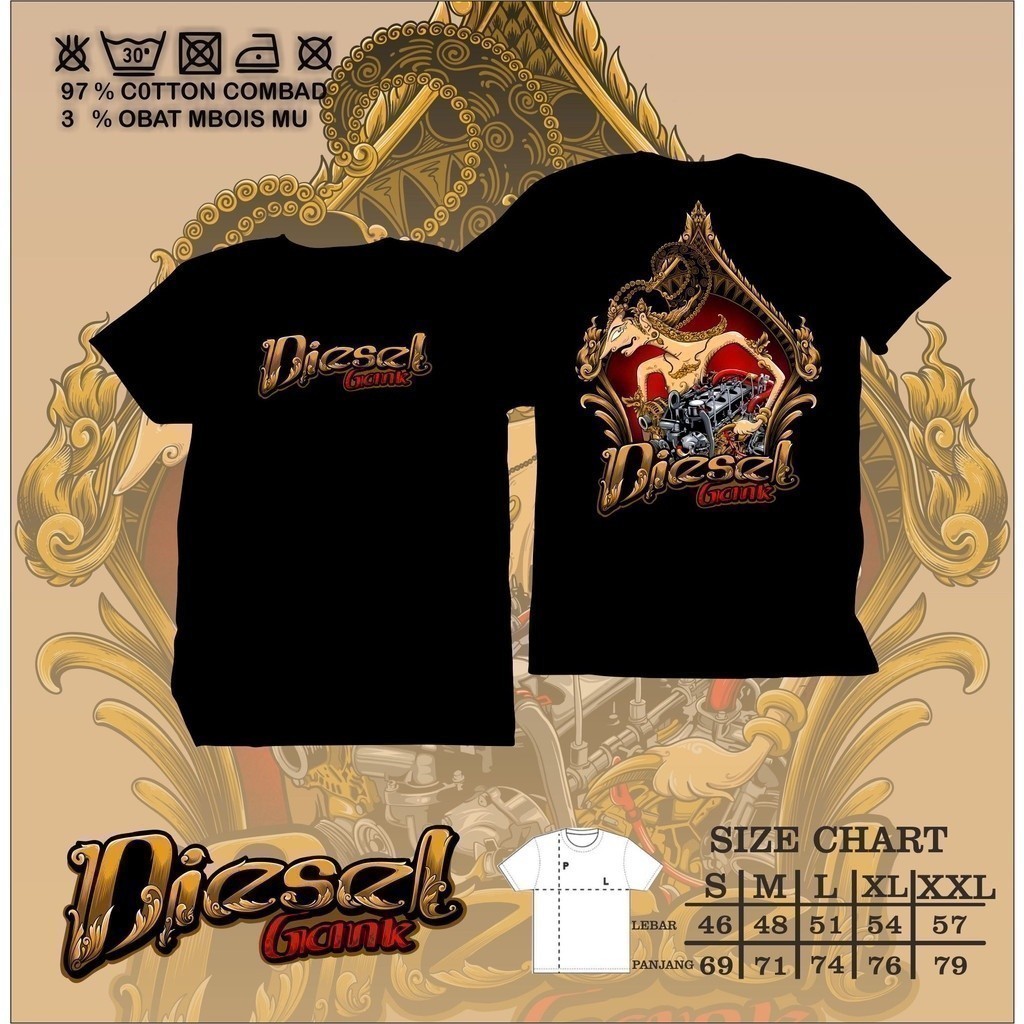 แฟชั่น Diesel 2026 Gank Diesel เสื้อยืด Jmd Power Diesel เสื้อยืด Wisanggeni Vol 3