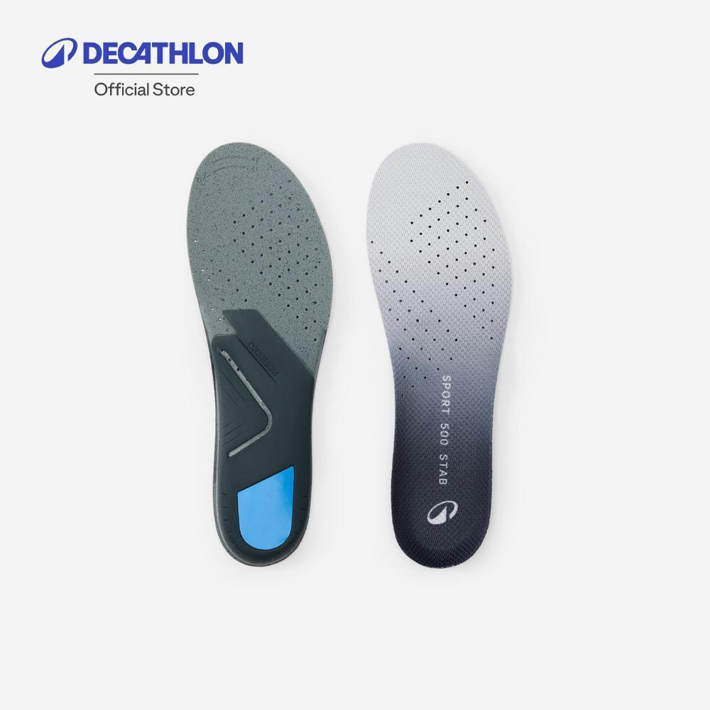 Decathlon Pair Of Customisable Double-Cushion Insoles พื้นรองเท้าชั้นในซับแรงกระแทก 2 ชั้น รุ่น Sport 500 (1 คู่) - Grey