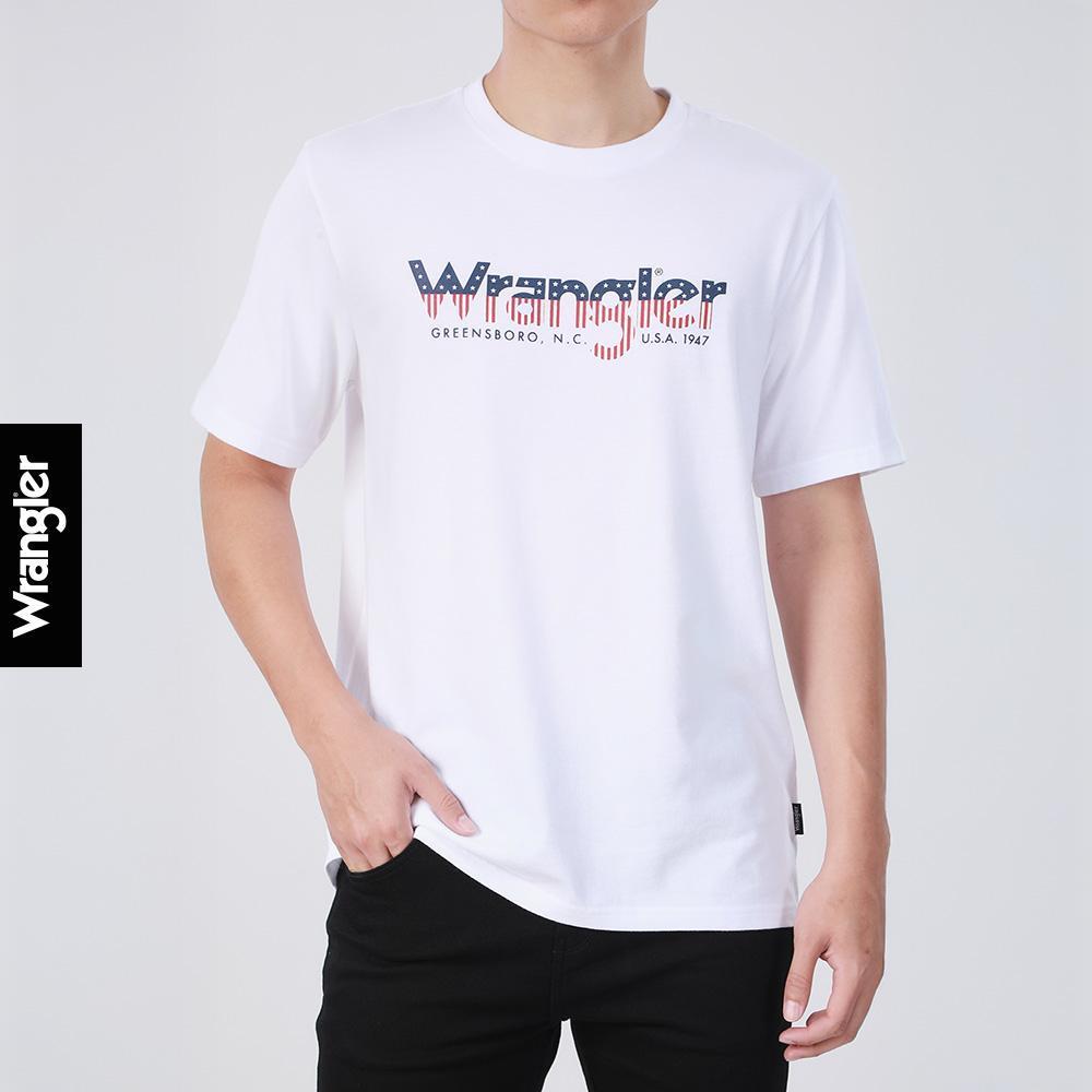 WRANGLER เสื้อยืดแขนสั้นผู้ชาย รุ่น WR S226MTSSF05 สีขาว