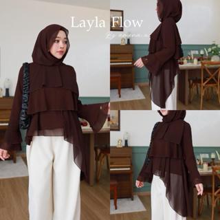 Layla Flow เสื้อชีฟอง3เลเยอร์ (มีซับใน) ดีไซน์เรียบหรู พลิ้ว…