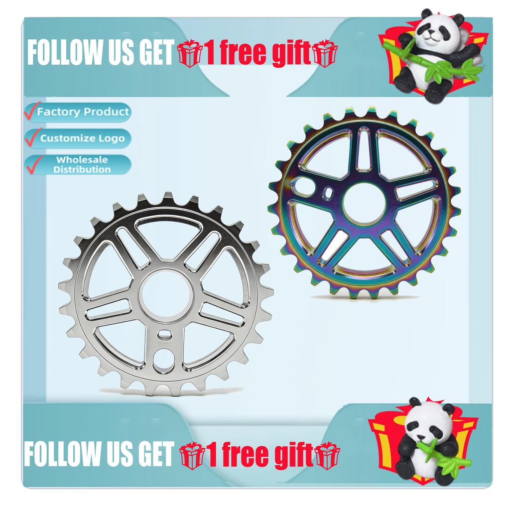 อลูมิเนียมเกรดการบินและอวกาศ 7075 Full CNC 25T BMX เฟืองผ้าไหมน้ํามัน