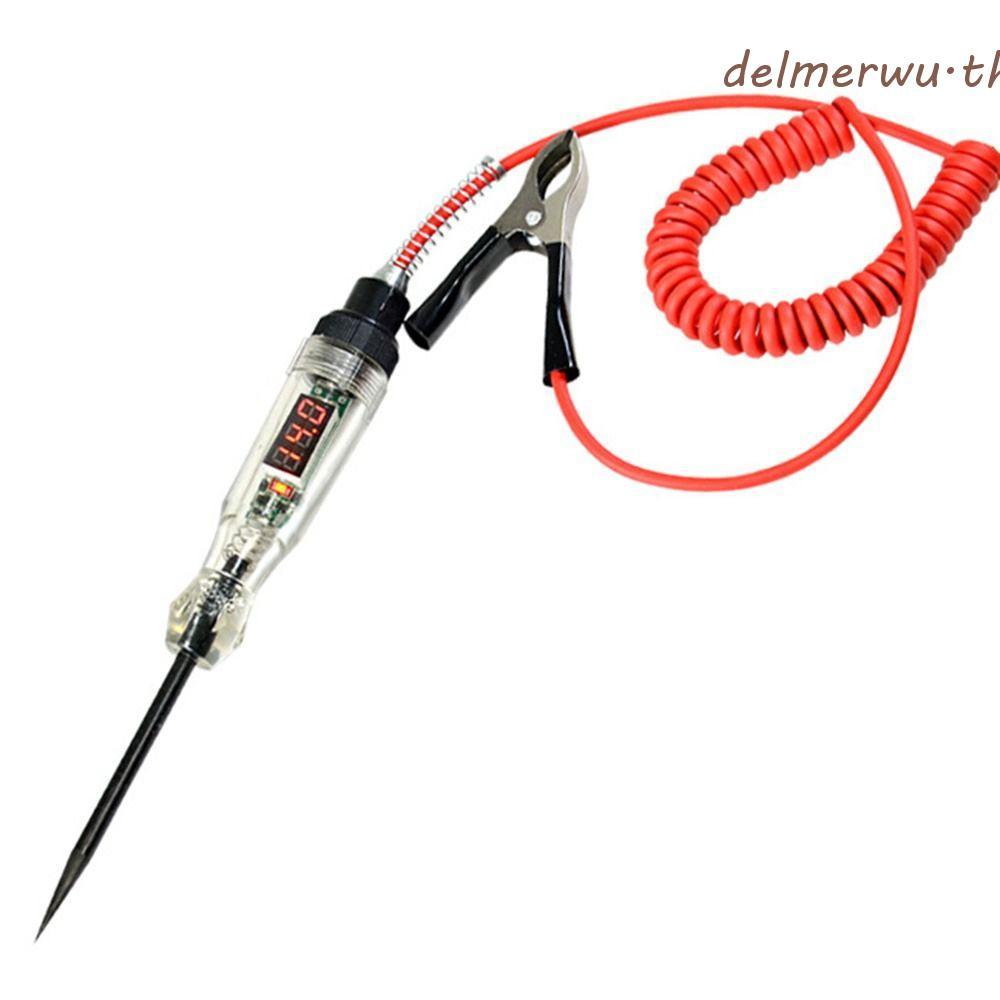 DELMERWU ปากกาทดสอบโพรบวินิจฉัยรถยนต์, 6V 12V 24V เครื่องทดสอบวงจรแรงดันไฟฟ้ามัลติฟังก์ชั่น, เครื่องตรวจจับจอแสดงผลดิจิตอลหลอดไฟวินิจฉัยอัตโนมัติปากกาวัดไฟฟ้ารถบรรทุก