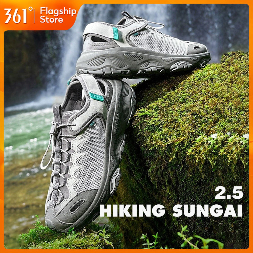 【361 Degrees】Hiking Sungai 2.5 | ไม่จํากัดเพศ ฤดูร้อนตาข่ายระบายอากาศรองเท้าแตะเดินป่าน้ํา 672623303/682623303