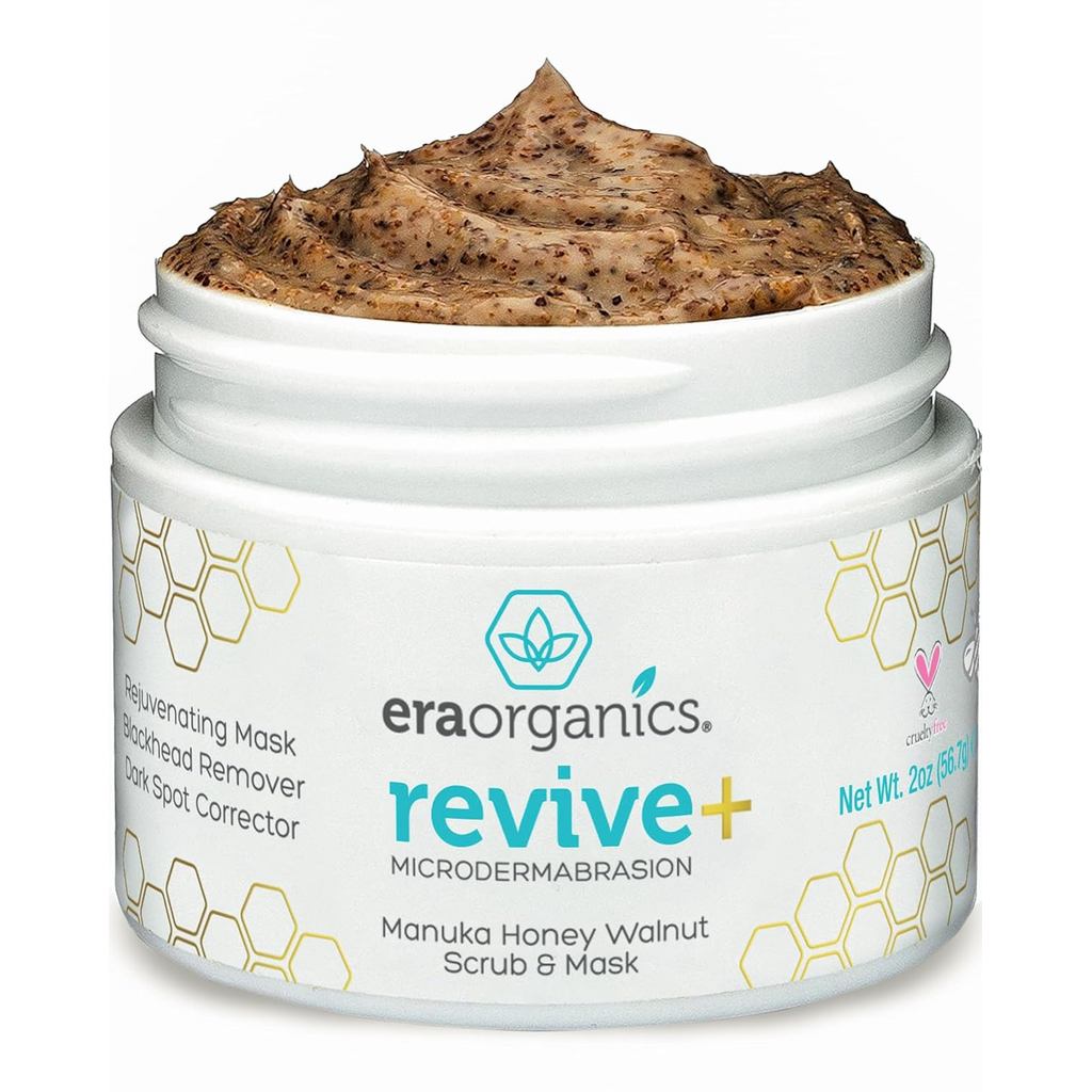 E · RA Organic Microcrystalline Facial Scrub-Made with Manuka Honey and Walnuts, ช่วยเพิ่มความหมองคล