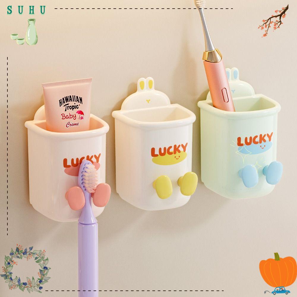 ซูฮู ผู้ถือแปรงสีฟัน,หมัดฟรีชั้นเก็บยาสีฟันทนทาน,การ์ตูนติดผนังแปรงสีฟันไฟฟ้ายืนแร็คห้องน้ําออแกไนเซอร์