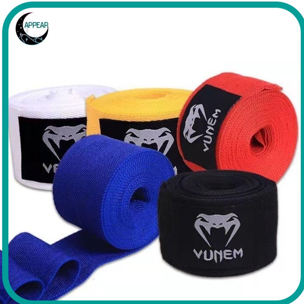 สายรัดข้อมือมวย ขนาด 1.5 เมตร สีดำ สีแดง สีขาว ยืดหยุ่นระบายอากาศดีจากผ้าฝ้าย