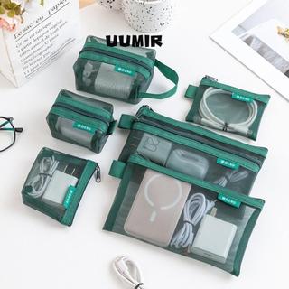 UUMIR กระเป๋าเก็บตาข่าย, ไนลอนน้ําหนักเบาถุงเก็บโปร่งใส, ทนทาน Breathable Square Data Lines Organizer ใช้ในบ้าน