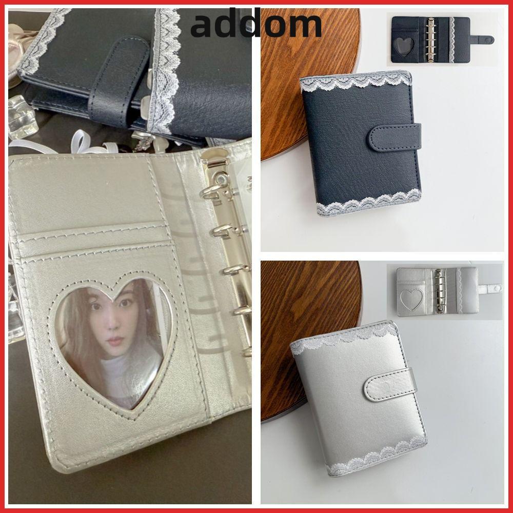ADDOM โน้ตบุ๊คลูกไม้ Binder ฝาครอบ,กันน้ํา PU หนัง M5 Binder ฝาครอบ,ของขวัญสร้างสรรค์รีฟิล DIY Silve